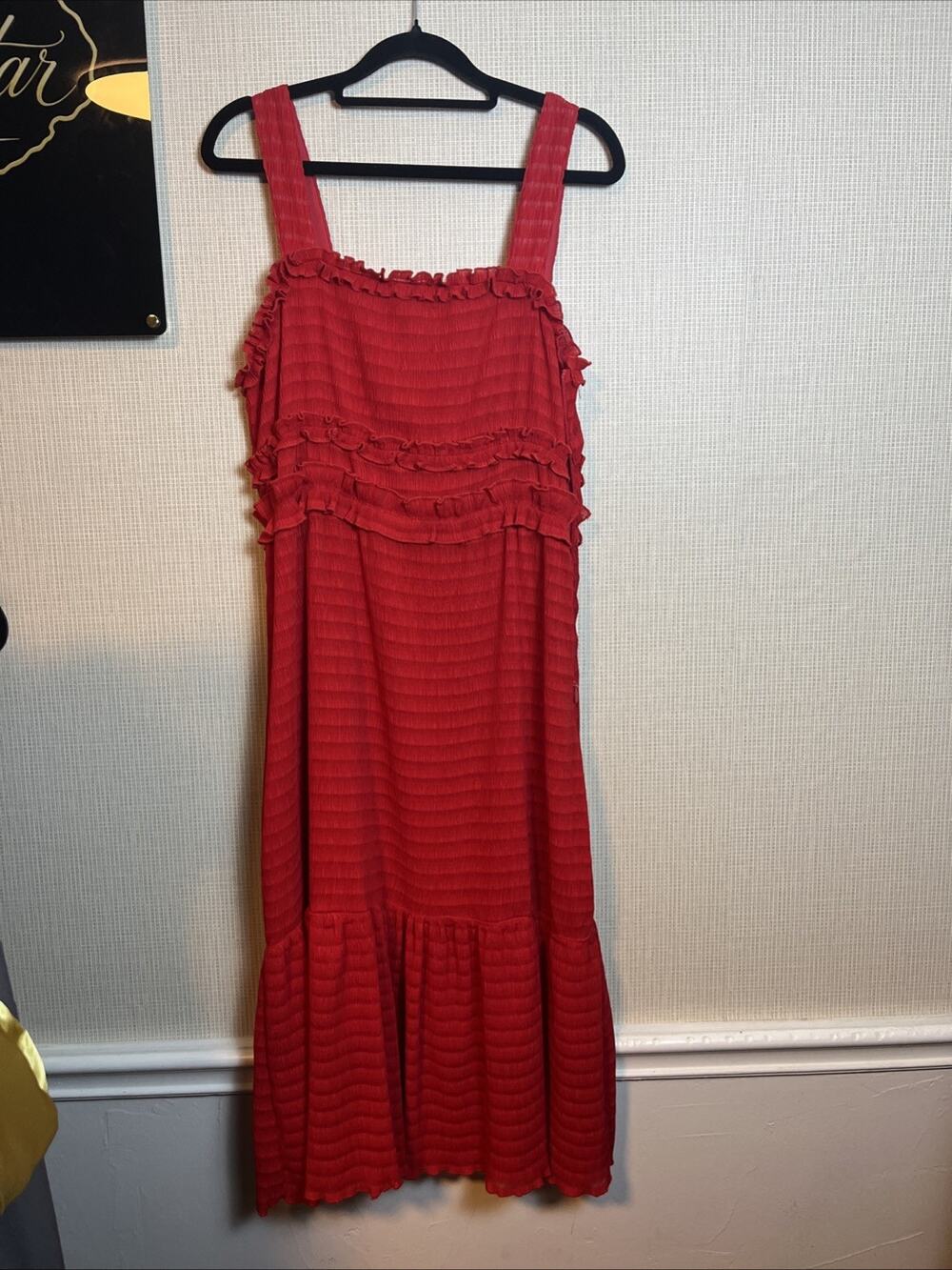 Gianni Bini Red Sun Dress Midi Length Size M